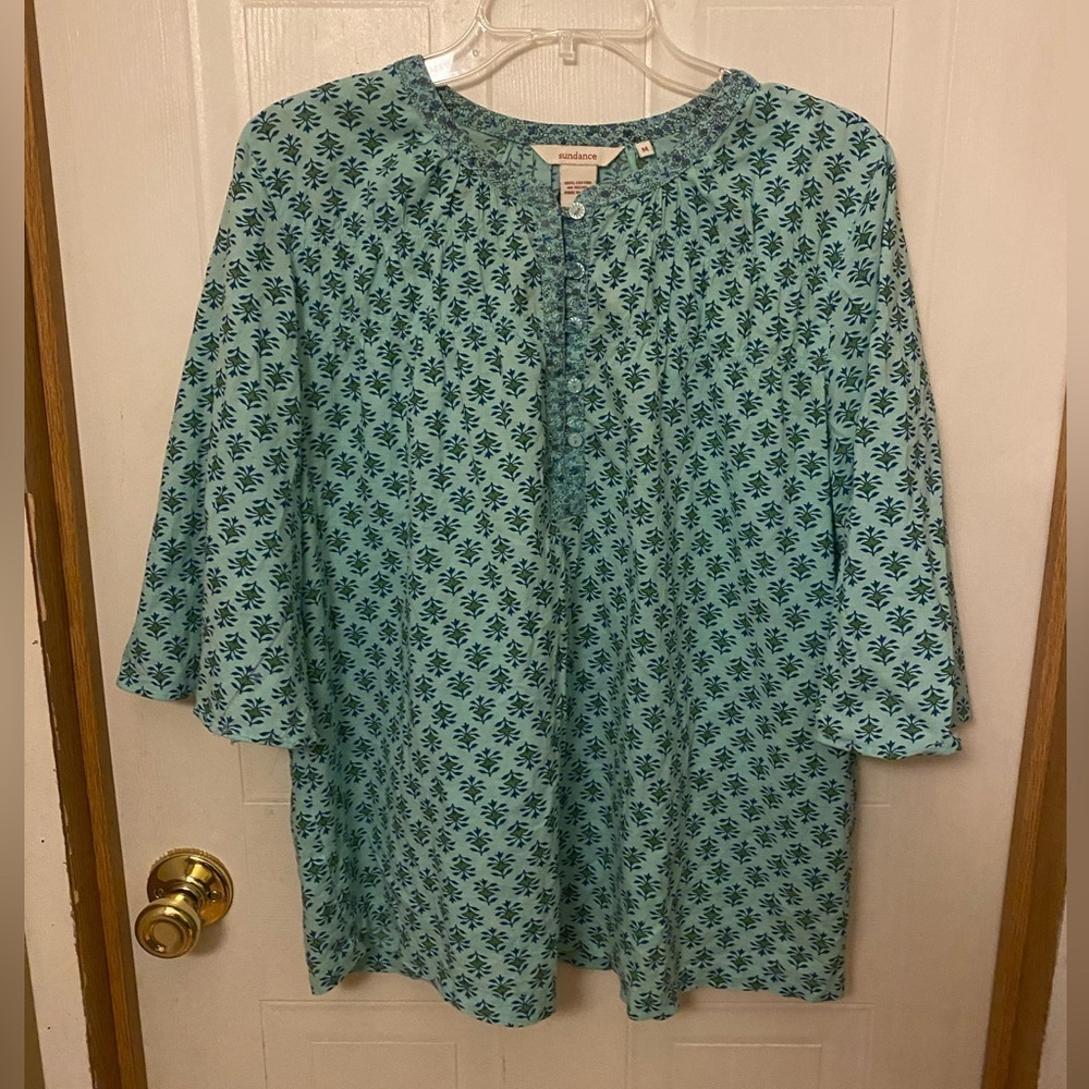Sundance Blue Floral Women's Blouse